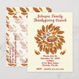 Erntedank Brunch Herbstfest Szene Postkarte