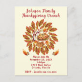 Erntedank Brunch Herbstfest Szene Postkarte (Vorderseite)