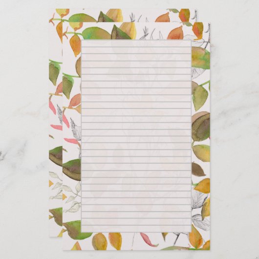 Erntedank Buchstaben Herbst lässt Herbstfarben Briefpapier (Vorne/Hinten)