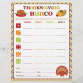 Erntedank Bunco Party Game Score Card (Vorderseite)