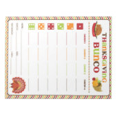 Erntedank Bunco Party Game Score Card Notizblock (Vorderseite)