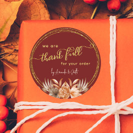 Erntedank Business-Aufkleber für Kunden Runder Aufkleber