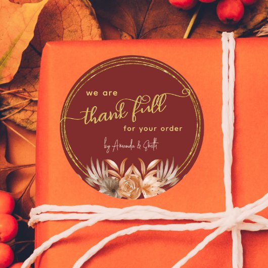 Erntedank Business-Aufkleber für Kunden Runder Aufkleber