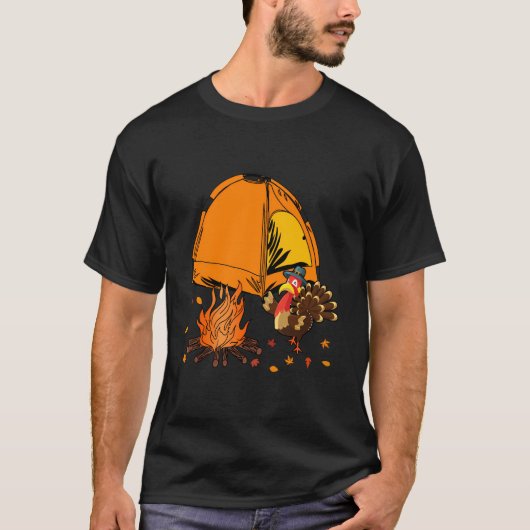 Erntedank Camping Außenwelt Funny Turkey C T-Shirt (Vorderseite)
