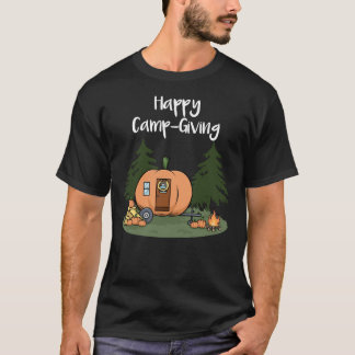 Erntedank Camping Pumpkin Pie Türkei Campfire T T-Shirt