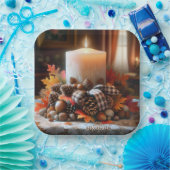 Erntedank Candle Center Pappteller (Party)