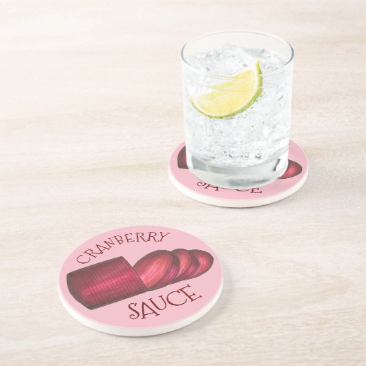 Erntedank Canned Jellied Cranberry Sauce Food Sandstein Untersetzer (Seite)
