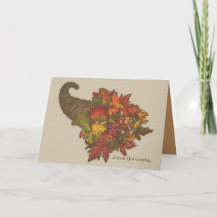 Erntedank Card cornucopia Aquarellon Feiertagskarte