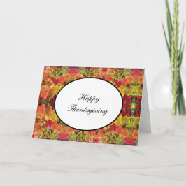 Erntedank Card Fall Redbud-Blätter Feiertagskarte