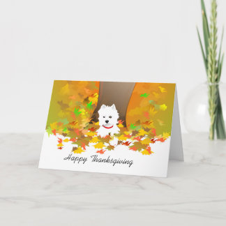 Erntedank Card - Glücklicher Erntedankfest Westie Feiertagskarte