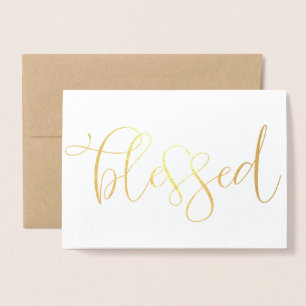 Erntedank Card - Goldfoil "gesegnet" Folienkarte