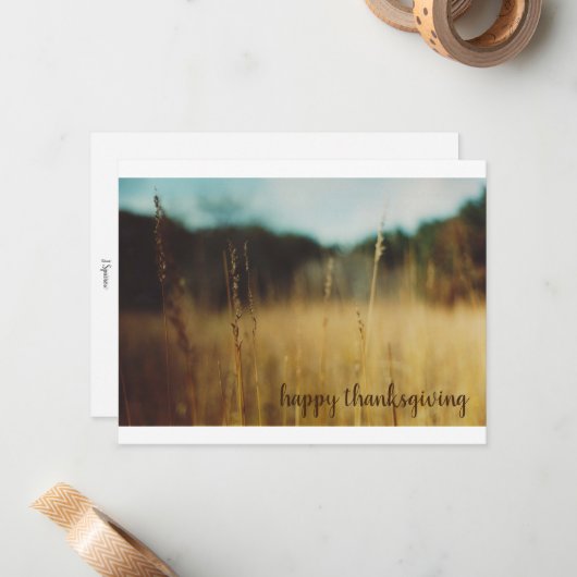 Erntedank-Card-Herbstwiese Mitteilungskarte (Vorderseite/Rückseite Beispiel)