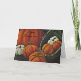 Erntedank Card Pumpkins & Green Basket Feiertagskarte
