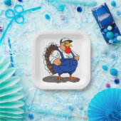 Erntedank, Cartoon Bauer Türkei, Pappteller (Party)