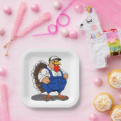 Erntedank, Cartoon Bauer Türkei, Pappteller (Party)