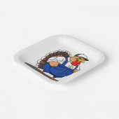 Erntedank, Cartoon Bauer Türkei, Pappteller (Gewinkelt)