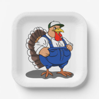 Erntedank, Cartoon Bauer Türkei, Pappteller