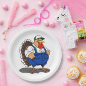 Erntedank, Cartoon Bauer Türkei, Pappteller (Party)