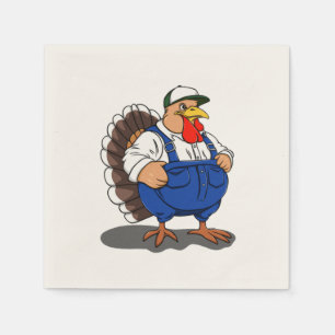 Erntedank, Cartoon Bauer Türkei, Serviette