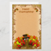 Erntedank Cartoon Türkei Pilgrim Briefpapier (Vorne/Hinten)