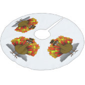 Erntedank Cartoon Türkei Pilgrim Polyester Weihnachtsbaumdecke (Schrägansicht)