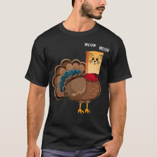 Erntedank Cat Fake Cat Meow Erntedank Türkei T-Shirt