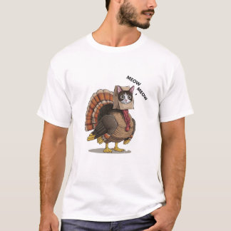 Erntedank Cat Funny Turkey Fake Cat Meow Im Cat T-Shirt