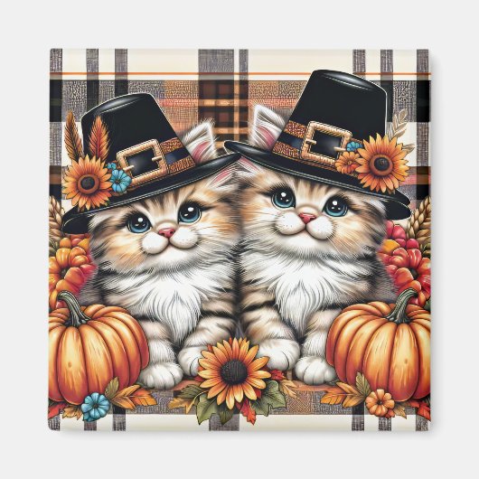 Erntedank Cats Magnet (Vorne)