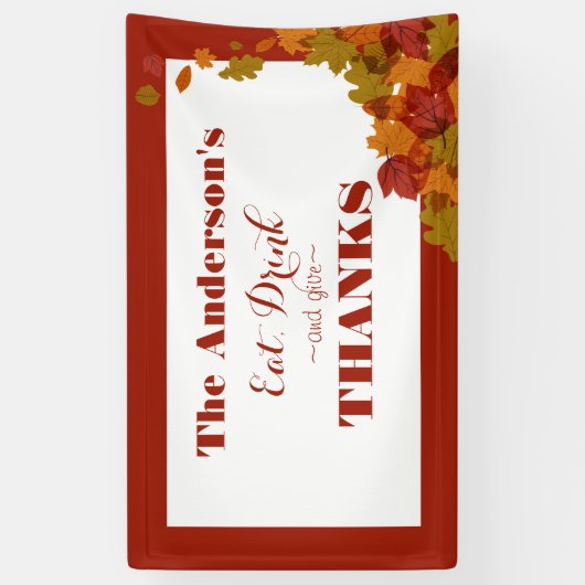 Erntedank Celebration Eat Drinks & Give Danke Banner (Vertikal)