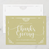 Erntedank Chic Elegant Green Feiertagskarte (Vorne/Hinten)