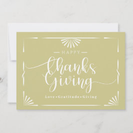 Erntedank Chic Elegant Green Feiertagskarte