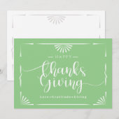 Erntedank Chic Elegant Green Feiertagskarte (Vorne/Hinten)