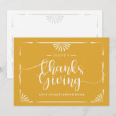Erntedank Chic Elegant Mustard Feiertagskarte (Vorne/Hinten)