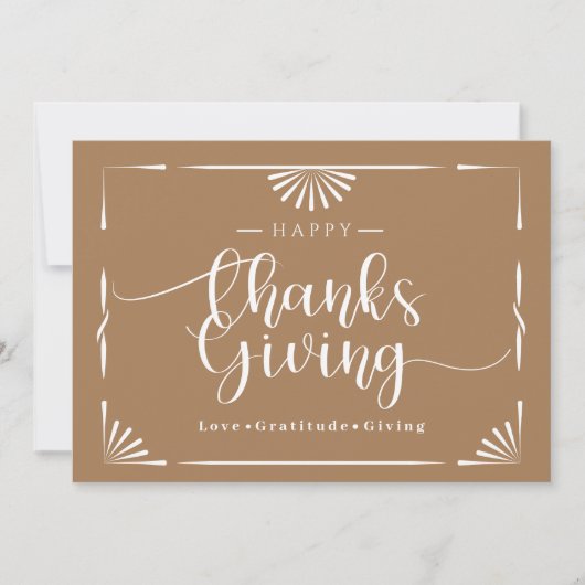 Erntedank Chic Elegante Feiertagskarte (Vorderseite)