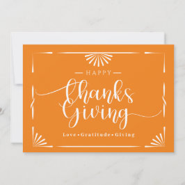 Erntedank Chic Elegante Orange Feiertagskarte