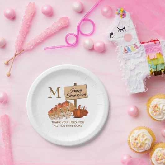 ERNTEDANK Christlich Monogramm Pappteller (Party)