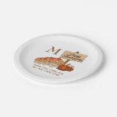 ERNTEDANK Christlich Monogramm Pappteller (Schrägansicht)