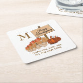 ERNTEDANK Christlich Monogramm Rechteckiger Pappuntersetzer (angewinkelt)