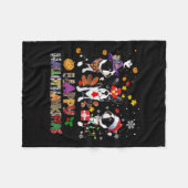 Erntedank Christmas Boston Terrier Dog Hallotha Fleecedecke (Vorderseite (Horizontal))