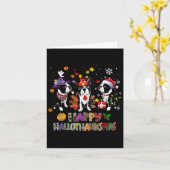 Erntedank Christmas Boston Terrier Dog Hallotha Karte (Gelbe Blume)