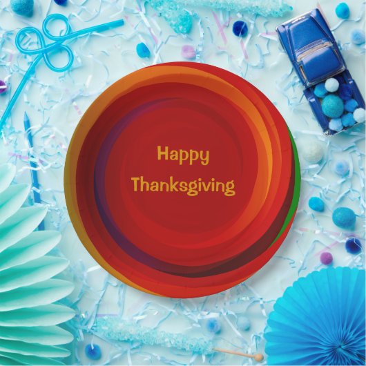 Erntedank Circular Spiral Geometric Spiral Pappteller (Party)