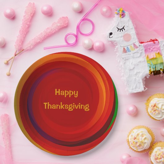 Erntedank Circular Spiral Geometric Spiral Pappteller (Party)