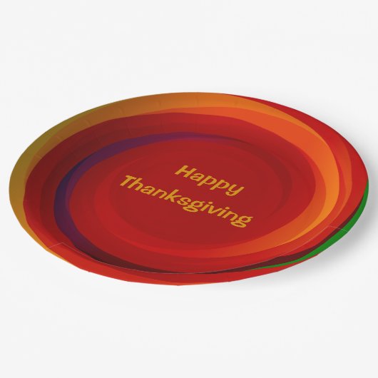 Erntedank Circular Spiral Geometric Spiral Pappteller (Schrägansicht)