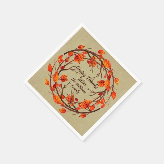 Erntedank-Cocktail-Nickerchen hinzufügen Serviette (Ecke)