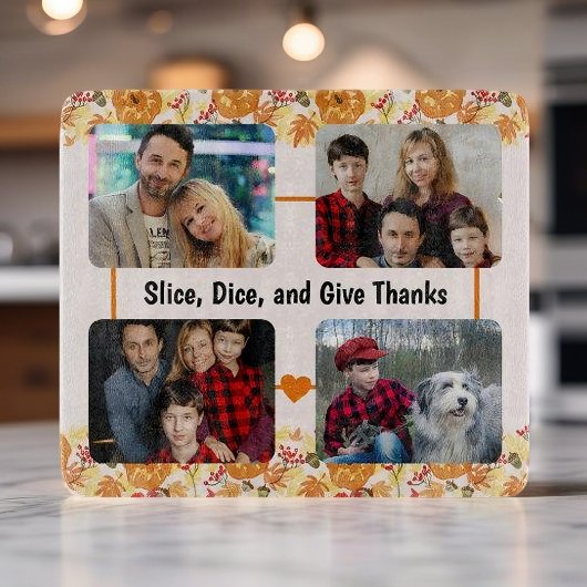 Erntedank-Collage-Foto mit benutzerdefiniertem Tex Schneidebrett