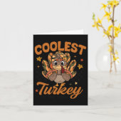 Erntedank Coolste Türkei bei Tisch Kleinkind B Karte (Gelbe Blume)