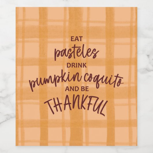 Erntedank Coquito Weinetikett (Einzelnes Label)