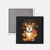 Erntedank-Corgi-Hund Truthahn 1 Magnet (Vorderseite/Rückseite)
