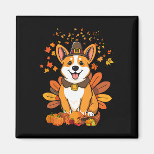 Erntedank-Corgi-Hund Truthahn 1 Magnet
