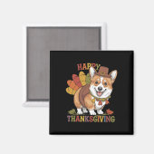 Erntedank-Corgi-Hund Truthahn  Magnet (Vorderseite/Rückseite)